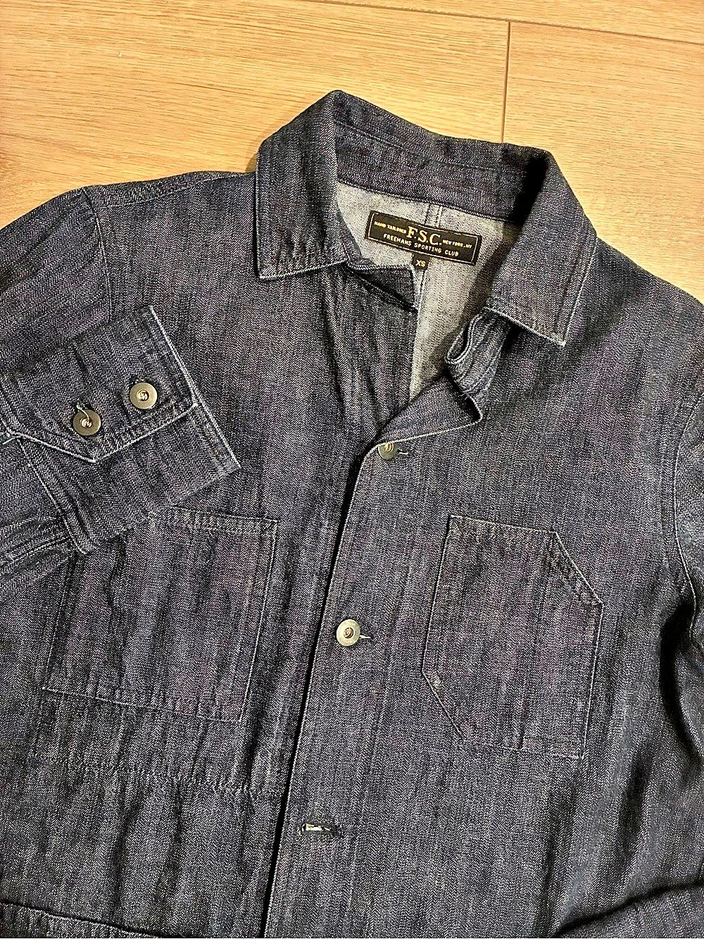 Freeman Sporting Club FSC Men’s Denim Chore Jacket Lightweight Blue Size XS
